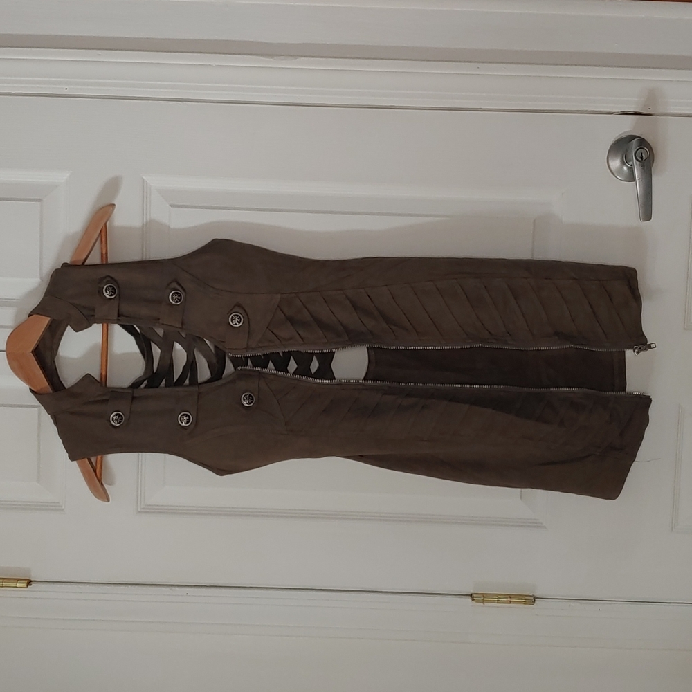 Lydia olive green zip up dress